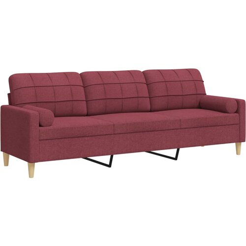 Maison Chic kavč - Sofa - Kanape trosed z okrasnimi blazinami vinsko rdeč 210 cm blago, (21727917) Cene