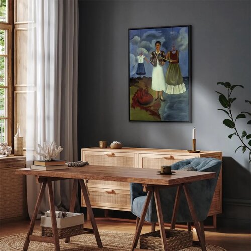  Slika - Frida Kahlo &amp;ndash; Memory (The Heart) 60x90 U crnom drvenom okviru Slike