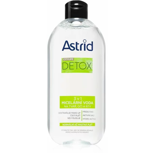 Astrid CITYLIFE Detox micelarna voda 3v1 za normalno do mastno kožo 400 ml