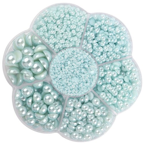 INF 5600 kosov pol okroglih biserov, imitacija biserov v škatli LightBlue, (21838856) Cene