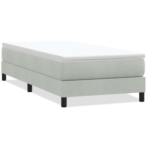 Maison Chic Box spring postelja - Vzmetna postelja brez vzmetnico svetlo siv 90x220 cm žamet SL25065, (21890436) Slike