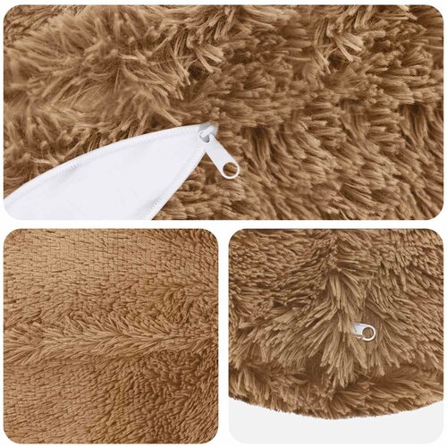  Presvlaka za jastuk 2 pcs HEERLEN Sivosmeđa &amp;Oslash; 40 cm PV flis Slike