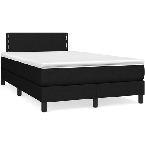 vidaXL Box spring postelja z vzmetnico črna 120x190 cm blago Cene