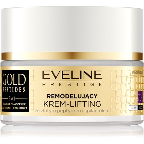 Eveline Cosmetics Gold Peptides lifting krema za zrelo kožo 70+ 50 ml Slike