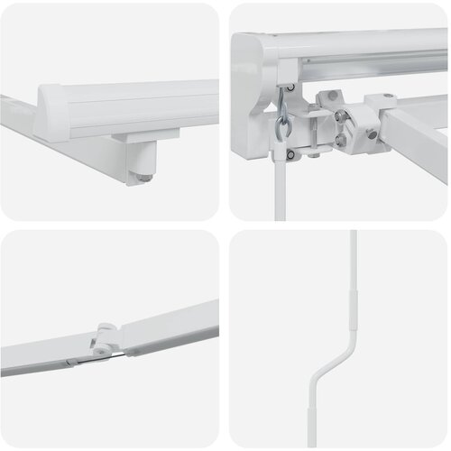  Ručni okvir tende s LED-ima Bijeli 4,5 &amp;times; 3,5 m Aluminij Slike