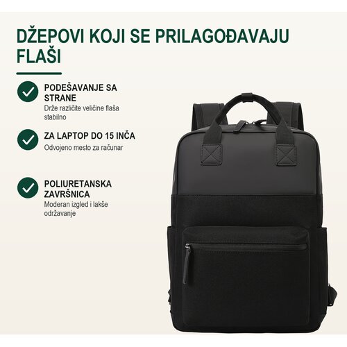 Bruno Poslovni ranac Pioneer, Odeljak za laptop, 15&amp;quot;, Crni Slike