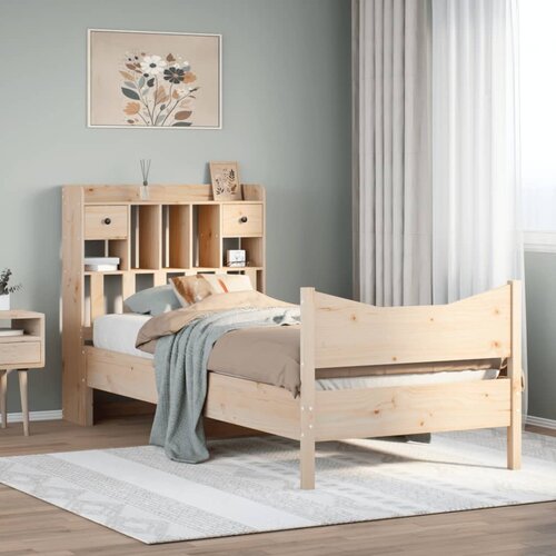 vidaXL Posteljni okvir brez vzmetnice 90x200 cm trdna borovina Cene