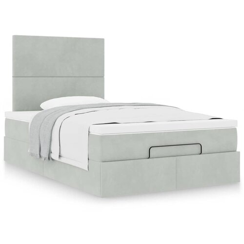 VidaXL Okvir za krevet s madracima svjetlosivi 120x190 cm bar&amp;scaron;unasti Slike
