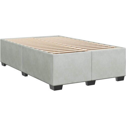  s box springom madracem i LED-om Svjetlosiva Bar&amp;scaron;un - Svjetlosiva 120 x 190 cm Pro&amp;scaron;iveno gumbima Slike