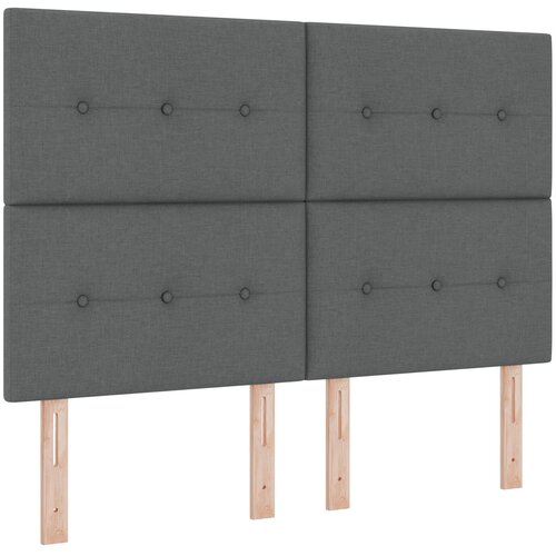 vidaXL Škatlasta postelja z vzmetnico Temno siva 140x190 cm Tkanina Cene