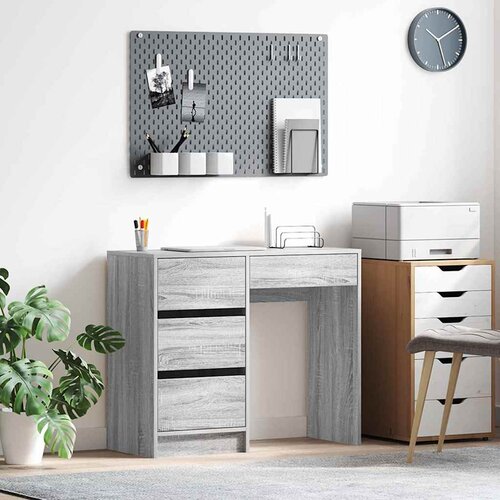  Stol s ladicama Siva Sonoma 90 x 37.5 x 75 cm Konstruirano drvo Cijene