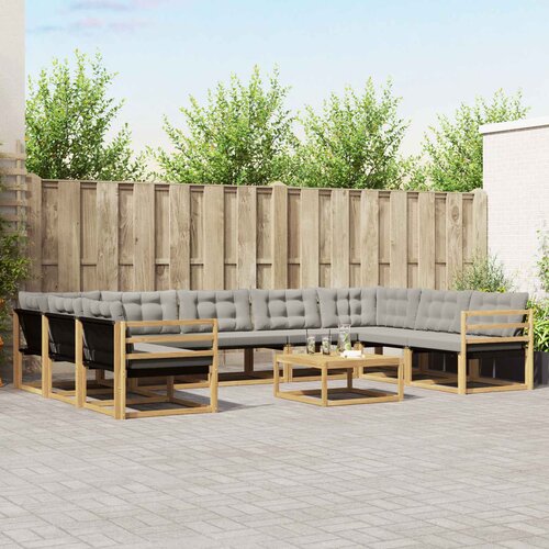  Set vanjskih sofa 10 pcs Bijela i svjetlosiva Cijene