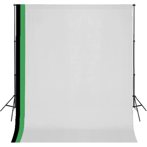 VidaXL Komplet za fotografski studio 3 ozadja iz bombaža in okvir 3x3m Slike