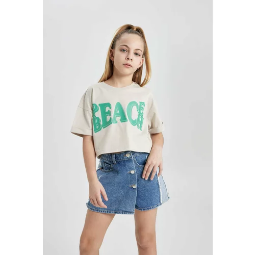 Defacto Girl Printed Short Sleeve T-Shirt