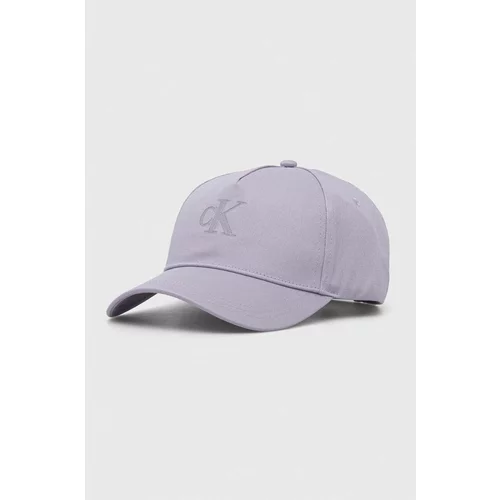 Calvin Klein Jeans Bombažna bejzbolska kapa vijolična barva
