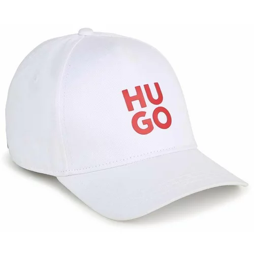 Hugo Pamučna kapa sa šiltom za bebe boja: bijela, s aplikacijom