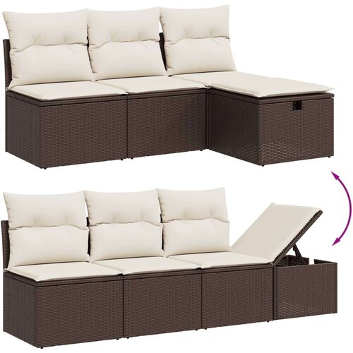 vidaXL 9-dijelni set vrtnih sofa s jastucima poliratan smeđi Cijene