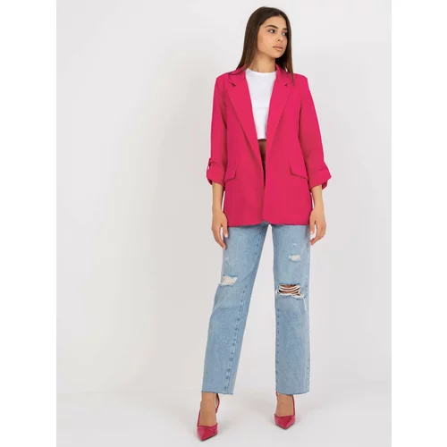 Fashion Hunters Pink blazer with rolled-up sleeves OCH BELLA