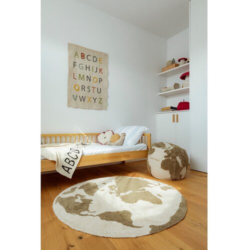 Lorena Canals Zeleni/krem periv/ručno rađen pamučan dječji tepih &amp;oslash;120 cm World Map &amp;ndash; Slike