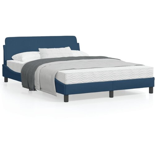 VidaXL Okvir za krevet s uzglavljem plavi 140 x 200 cm od tkanine Slike