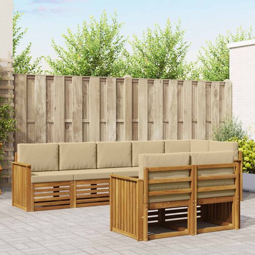  Set vanjskih sofa 8 kom. Prirodna i bež Poliester Cene