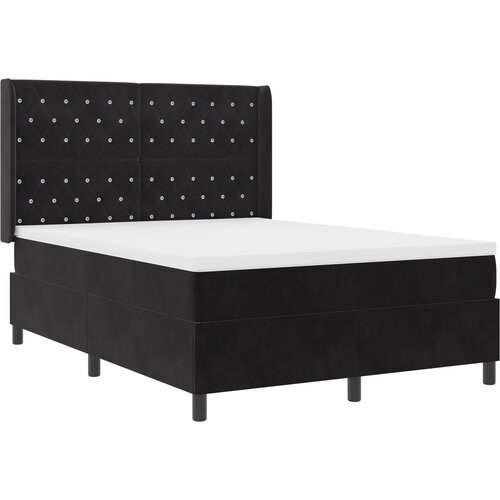 vidaXL Box Spring postelja z vzmetnico Črna 160x200 cm Žamet, (22050052) Cene