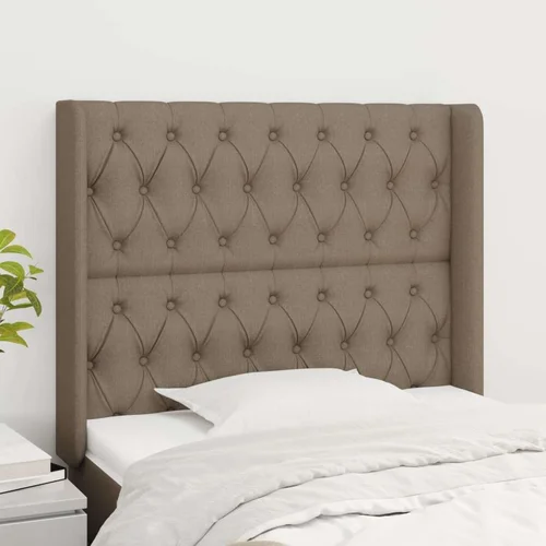  Vzglavje z ušesi taupe 103x16x118/128 cm blago, (20794199)