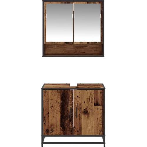  Set namje&amp;scaron;taja za kupaonicu 2 kom. Staro drvo 65 x 33 x 60 cm Slike