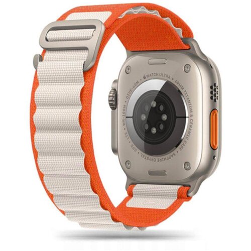  Pašček za uro Apple Watch 4 / 5/ 6 / 7 / 8 / SE / Ultra (42 / 44 / 45 / 49 mm) - oranžno bel Cene