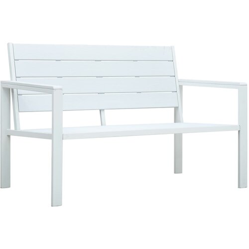 VidaXL Vrtna klop 120 cm HDPE bela videz lesa, (20658115) Slike