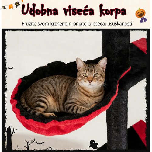  Maca Halloween penjalica i grebalica za Mačke do plafona 300cm Crna Slike