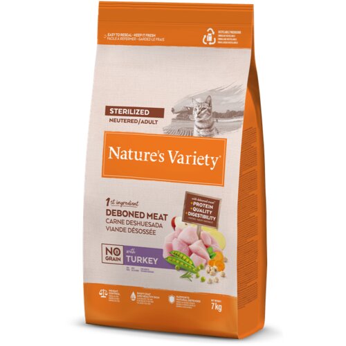 Nature’s Variety cat no grain sterilized turkey 7kg Cene