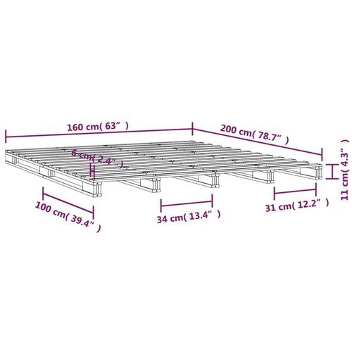 VidaXL okvir za krevet 160x200 cm od masivne borovine Slike