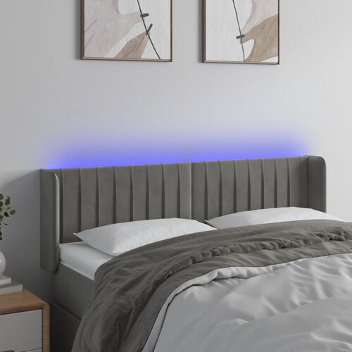 VidaXL LED uzglavlje svjetlosivo 147x16x78/88 cm bar&amp;scaron;unasto Slike