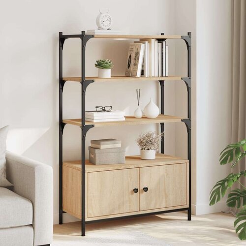  Regal za knjige s 3 razine boja hrasta 70x30x109 5 cm drveni Cijene