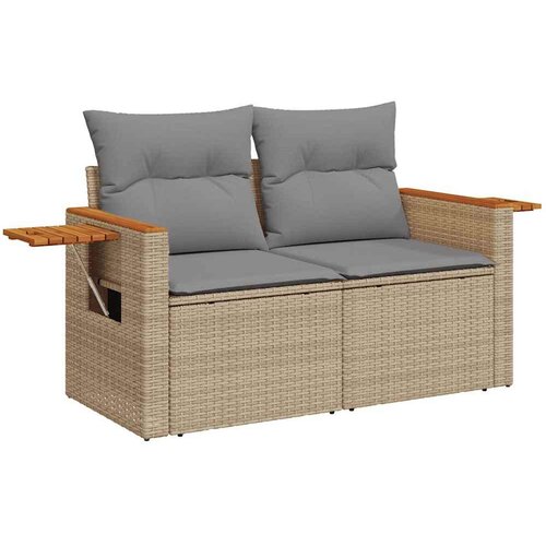 VidaXL 8-dijelni set vrtnih sofa od poliratana s jastucima bež Slike