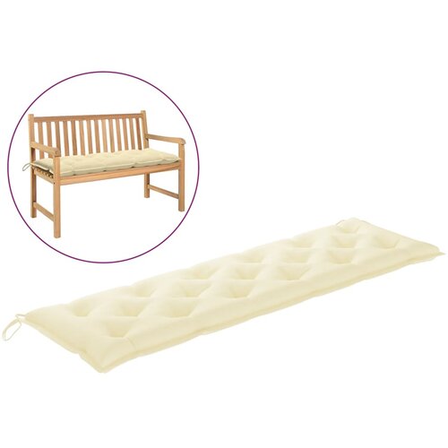 vidaXL Blazina za vrtno klop kremno bela 180x50x7 cm blago Cene