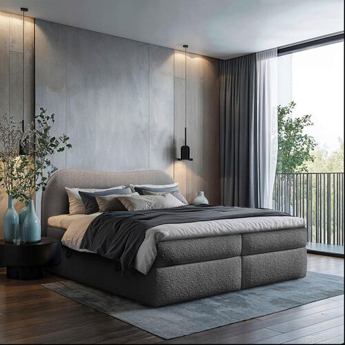 Chameo POSTELJA Z VZMETNICO 200 cm x 200 cm , tekstil temno siva Cene