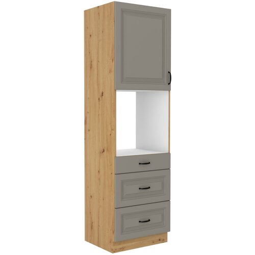 Stolarz-Lempert Visoka omara za vgradno pečico Stilo - сlaygrey/artisan hrast - 60 cm DPS-210 3S 1F Slike