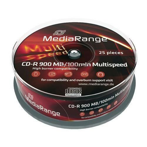 Mediarange CD-R 900MB 100MIN 25KOMADA SPINDLE MR222 disk Slike