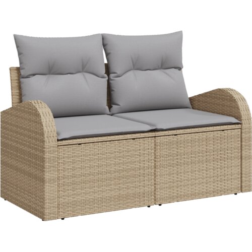 vidaXL 7-delni vrtni sofa set z blazinami Bež Poli ratan Cene