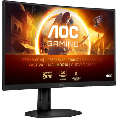  MONITOR AOC 27&rdquo; CQ27G4X Zakrivljeni 180Hz QHD Gaming 2560&times;1440 ,0.5ms. HDMI, DP, Full Ergo,... Cijene