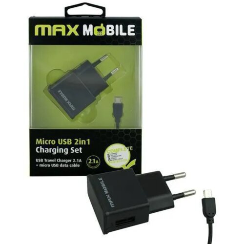 Maxmob crni Punjač za mobilni telefon 2u1 Slike