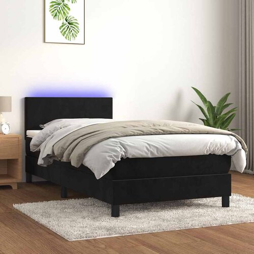  box spring s madracem LED crni 90x200 cm baršun Cene