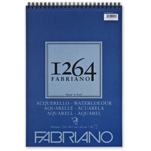 Fabriano blok 1264 watercolour 29,7x42 (A3) 300g 30l spiralni top side 19100650 Cene