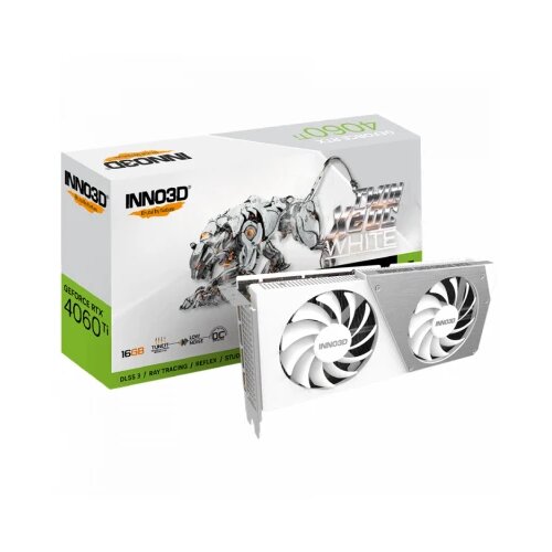 Inno3d Video Card GeForce RTX 4060 Ti Twin X2 OC WHITE 16GB GDDR6 128-bit 2595 18Gbps 3xDP+HDMI Dual Slot grafička kartica Slike