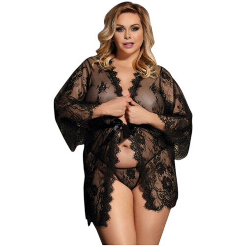 Subblime Queen Plus - komplet čipkastih oblačil - črna (XL-2XL) Cene