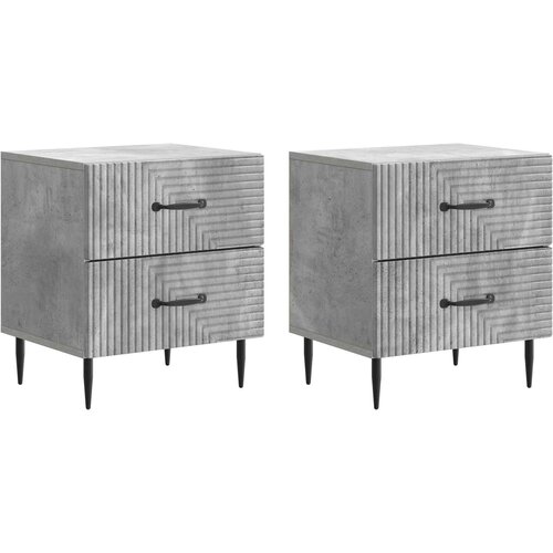  Noćni ormar s ladicama 2 pcs Betonska siva 43 x 34,5 x 47,5 cm Cene