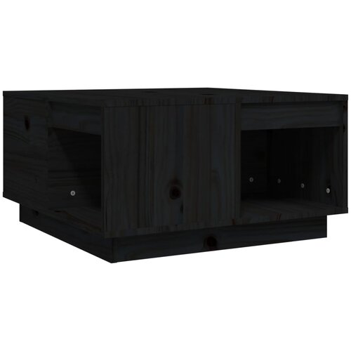 Maison Chic Klubska mizica - kavna mizica - Nizka mizica črna 60x61x32,5 cm trdna borovina, (21754119) Cene