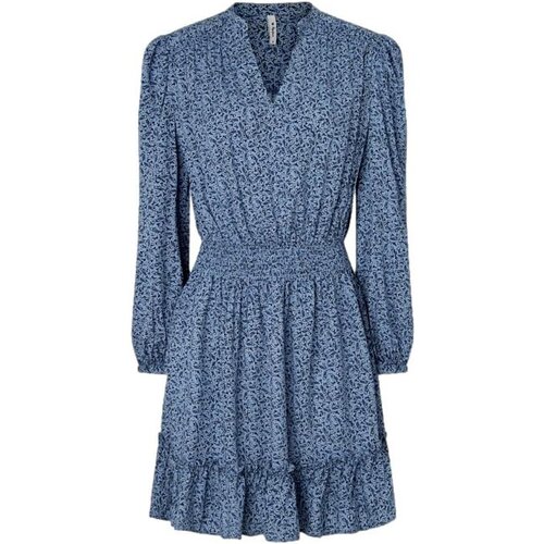 PepeJeans Kratke obleke VESTIDO MUJER JARA PL953408 Modra Slike